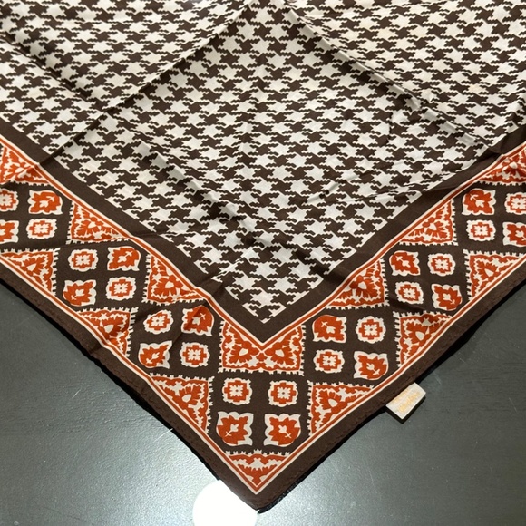 Brown Orange Cream Glentex Acetate MCM Scarf - Picture 6 of 15